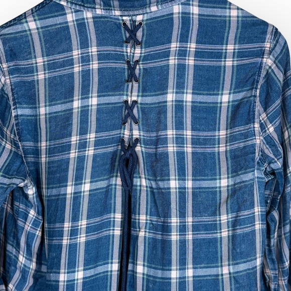 Casual Blue Plaid Button Down Shirt - Picture 5 of 11